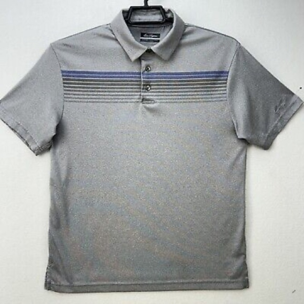 Ben Hogan 22” PTP Men's Polo Performance Shirt, Size XL, Grey & Blue.